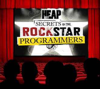 Image of
movie theater with audience looking at rockstar book cover