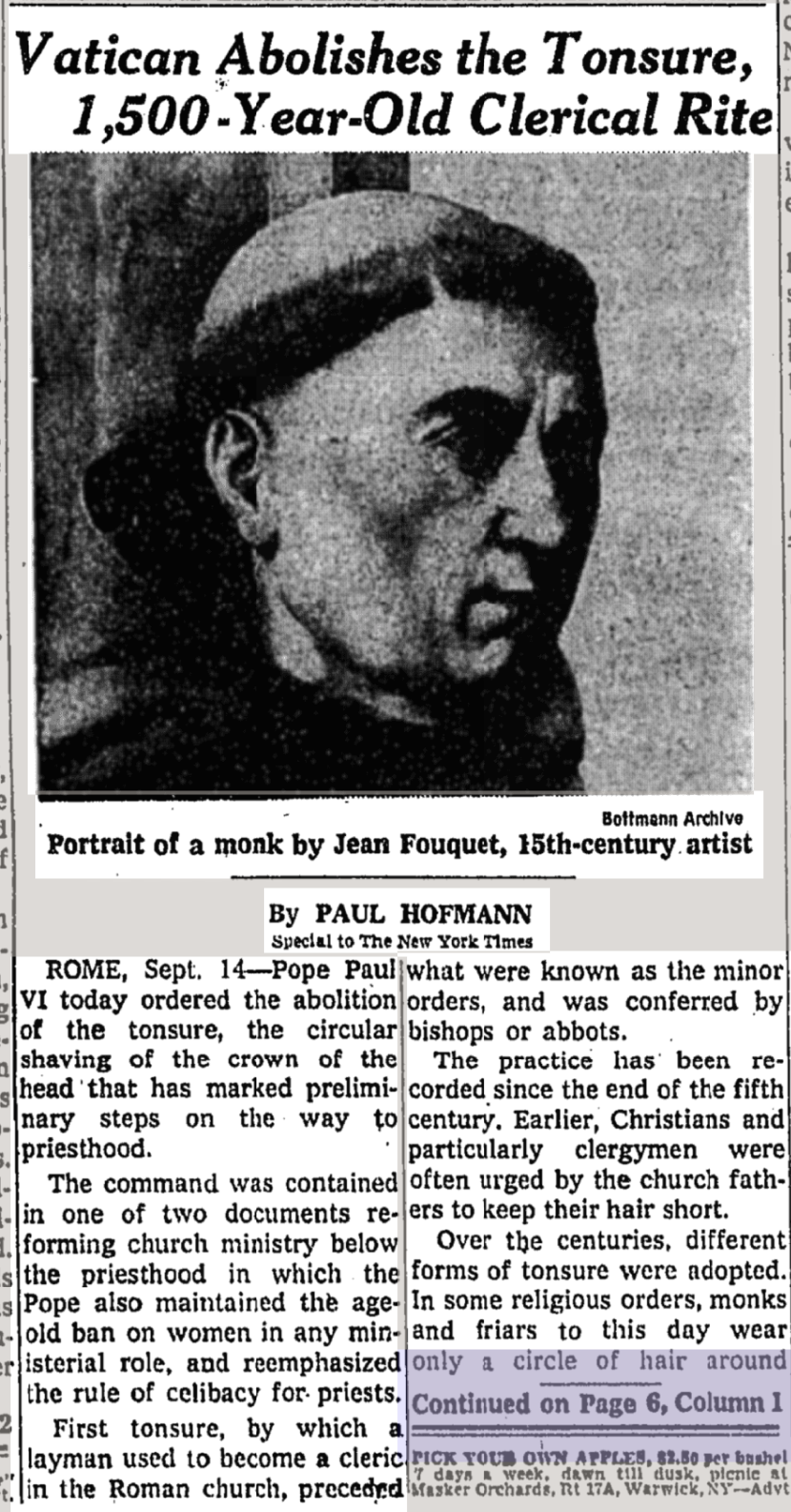 Screen grab of front page from 1972-09-15 New York Times